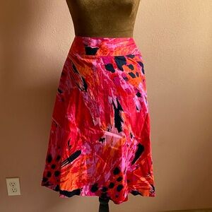 Lane Bryant Pink and Red A-Line Skirt